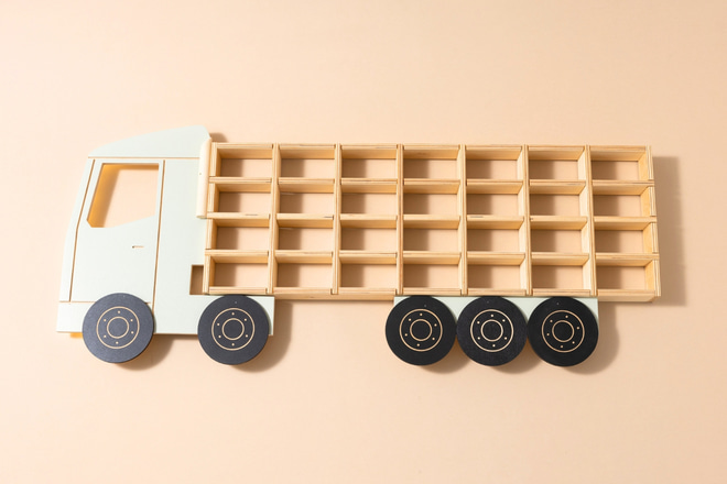 Mensola Luminosa Camion Legno - Marrone