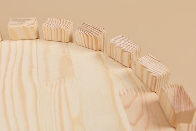 Bedside Table - Round in Natural Wood