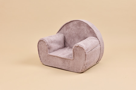 Fauteuil en Velours Côtelé - Magenta Grey