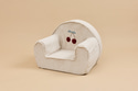 Fauteuil en Velours Côtelé - Off White Cherry