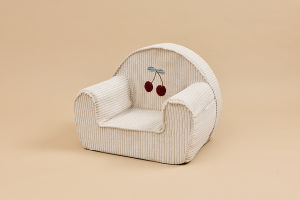 Křeslo z Manšestrového Sametu - Off White Cherry
