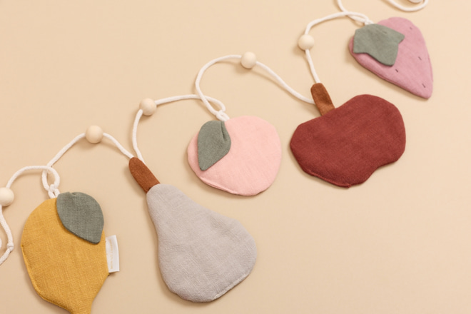 Linen Flower Garland - Purple