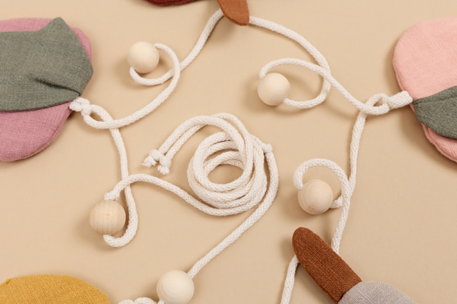 Guirlanda de Flores de Linho - Violetas