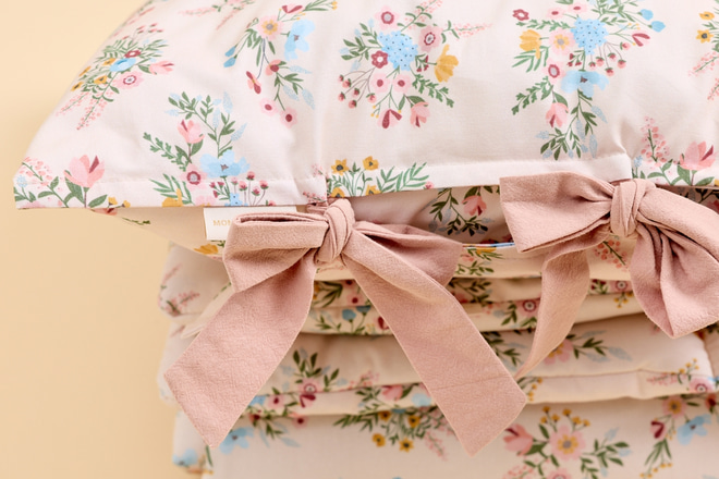 Ensemble Couette et Oreiller 110x135 Coton Avec Garnissage - Blooming Meadow