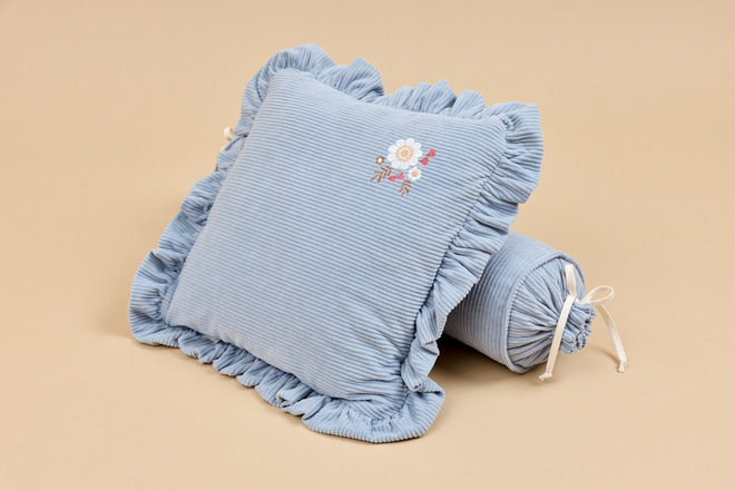 Nackenrolle Cordkissen - Gletscherblau