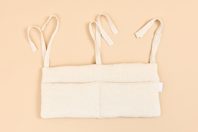 Pochette de Rangement en Mousseline et Lin - Naturel