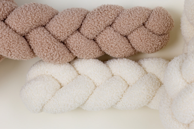 Latte Bouclé Bed Bumper for Dogs