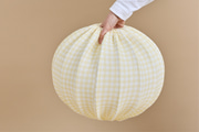 Abat-jour Boule en Mousseline Vichy - Jaune Pale