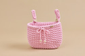 Pochette de Rangement en Crochet- Rose Poudré