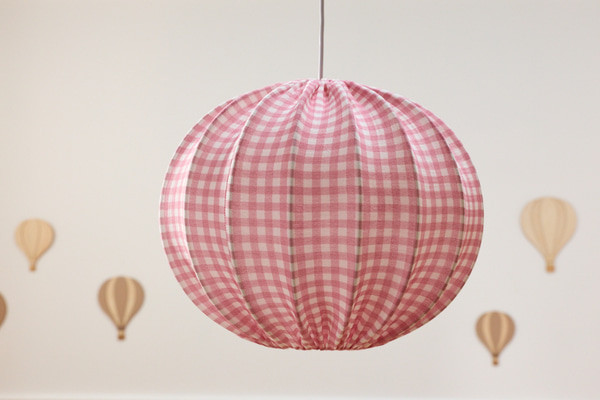 Pink - Muslin Globe Lampshade