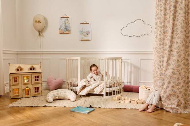 Ensemble Couette et Oreiller 110x135 Coton Avec Garnissage - Blooming Meadow