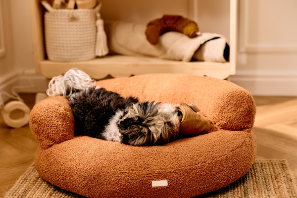 Jeff Round Bouclé Basket – Terracotta