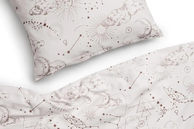 Housse de Couette en Satin de Coton - Astrologie 140x200