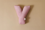 Cuscino Lettera Y - Velluto a Coste Rosa