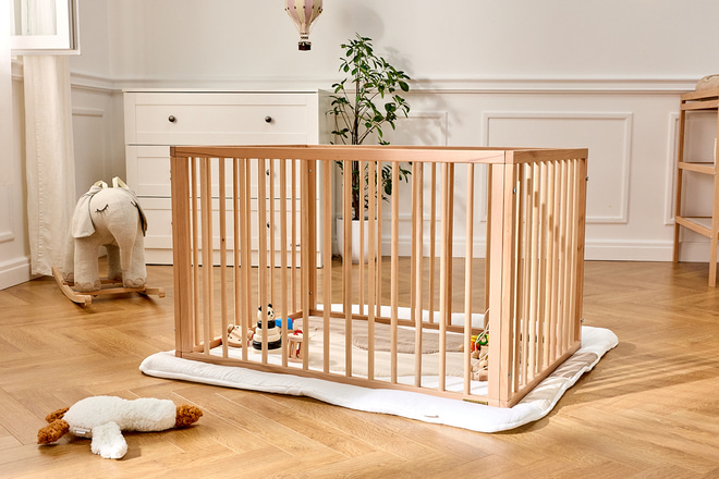 Eva Baby-Spielzaun 70x100cm - Natur