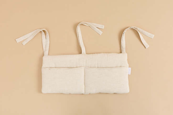 Pochette de Rangement en Mousseline et Lin - Naturel