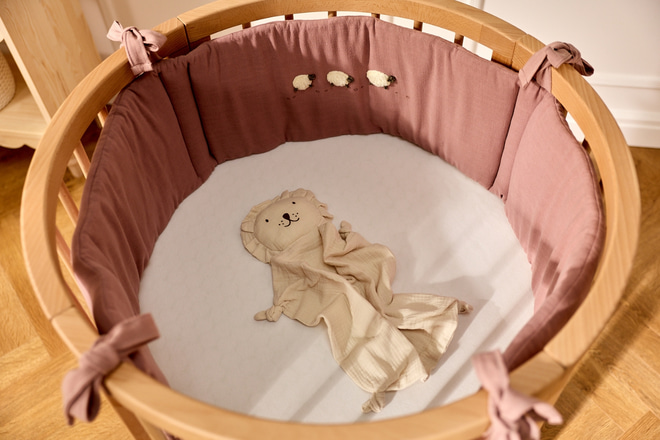 Ovale 9 in 1 Babywiege Mitwachsend - Natur