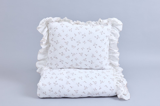 Juego de cama de muselina de algodón con volantes 140x200 - Flor de algodón