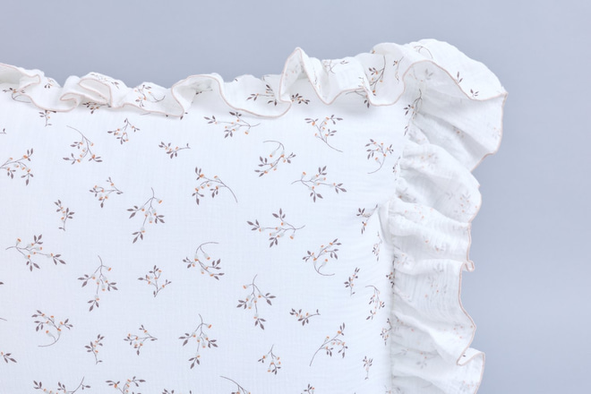 Juego de cama de muselina de algodón con volantes 140x200 - Flor de algodón