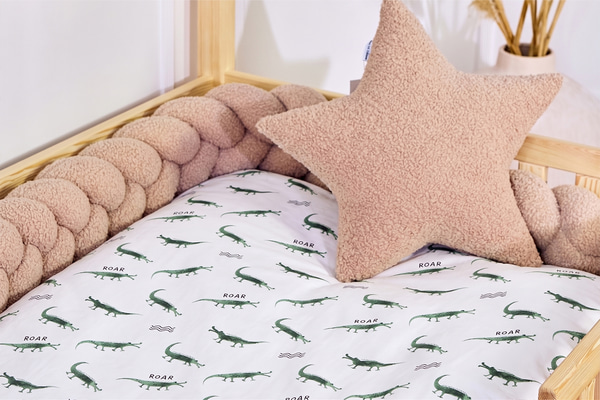 Krokodil-Duvet-Set aus Baumwollsatin 140x200cm