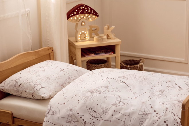 Juego de cama en algodón satinado Astrología 140x200cm