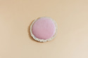 Round Velour Fringed Cushion - Powder Pink