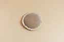 Round Velour Fringed Cushion - Cappuccino