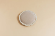 Round Velour Fringed Cushion - Beige