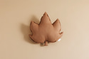 Chocolate Maple Leaf Linen Cushion