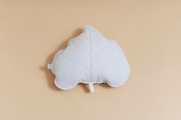 Coussin Feuille en Coton – Blanc