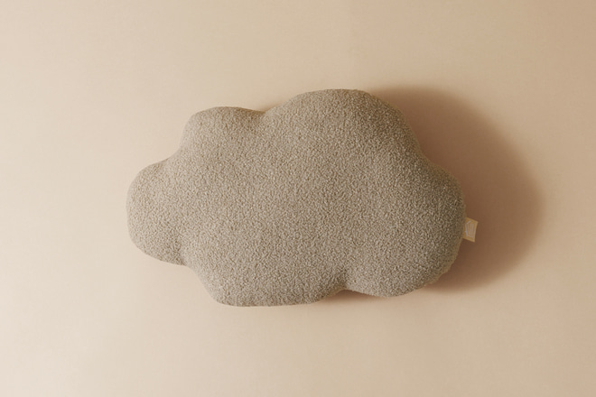 Coussin Nuage Bouclé Beige