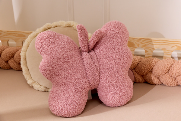 Cuscino Farfalla Bouclé - Rosa