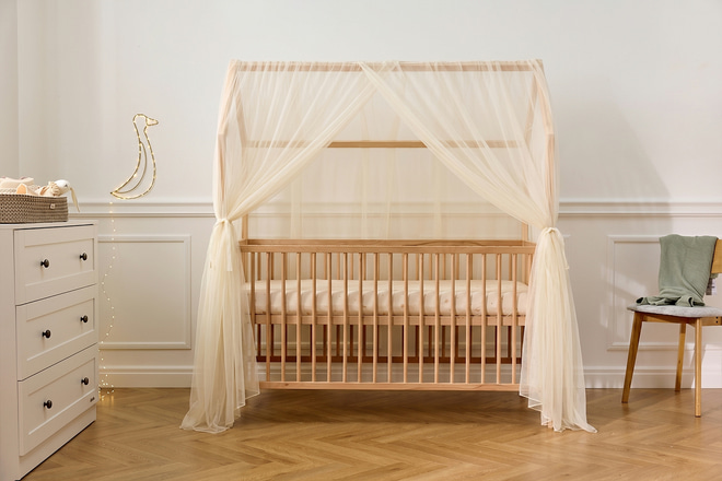 Hausbett-Himmel aus Tüll Vanille - Modèle L 