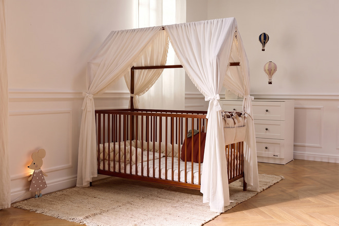 Plachta pro domeček postel Boho Twist Bílá - Model L