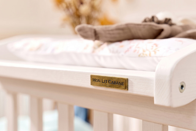 Maja Cot Top Changer for Baby Bed - White
