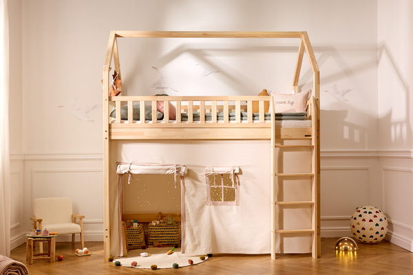 Cortina de cabana M para cama meia-altura