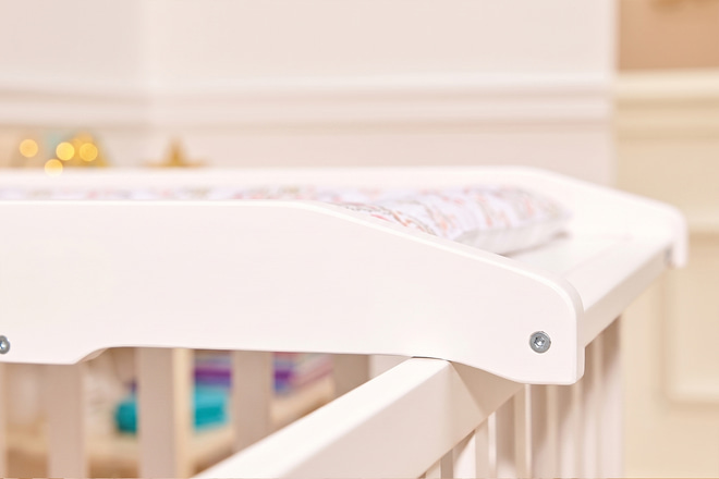 Maja Cot Top Changer for Baby Bed - White
