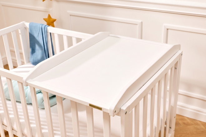 Maja Cot Top Changer for Baby Bed - White
