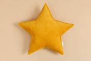 Yellow Star Corduroy Cushion
