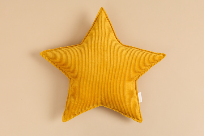 Cuscino Stella in Velluto a Coste Giallo