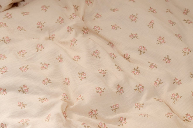 Juego de cama de muselina de algodón 140x200 - Flores Vintage