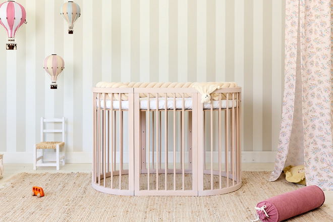Cuna Evolutiva Ovalada 9 en 1 - Misty Pink