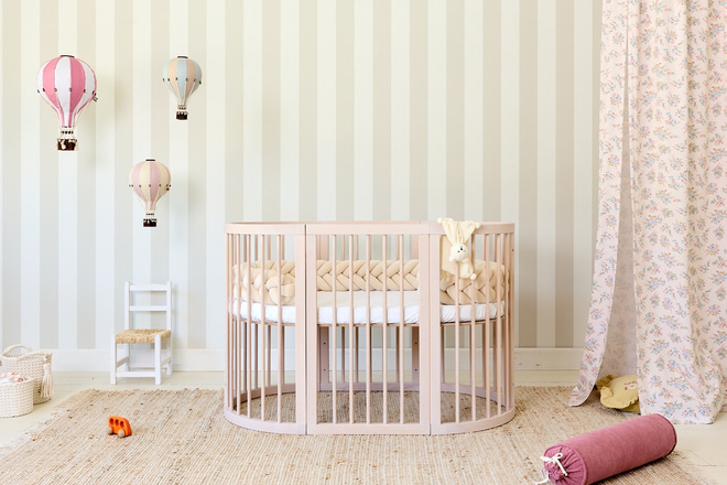 Cuna Evolutiva Ovalada 9 en 1 - Misty Pink