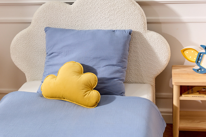 Juego de ropa de cama 120x170 con relleno - Azul Cielo