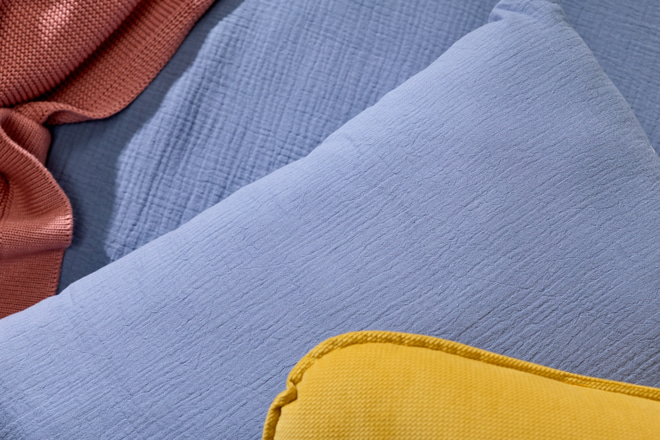 Juego de ropa de cama 120x170 con relleno - Azul Cielo