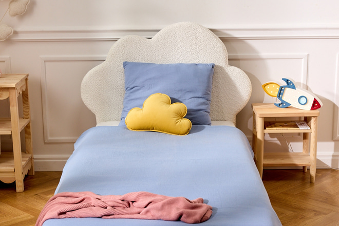 Juego de ropa de cama 120x170 con relleno - Azul Cielo