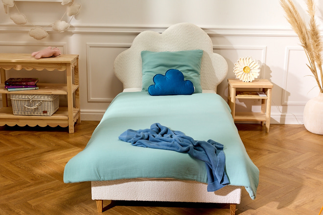 Juego de ropa de cama 120x170 con relleno - Verde Salvia