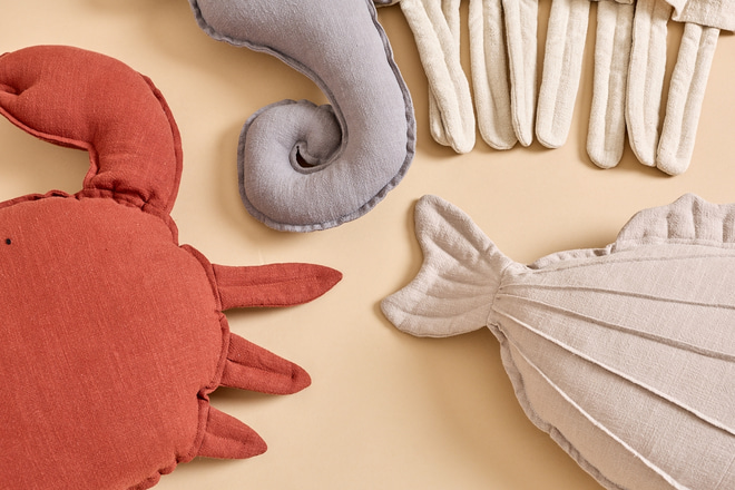 Coussin Crabe en Lin