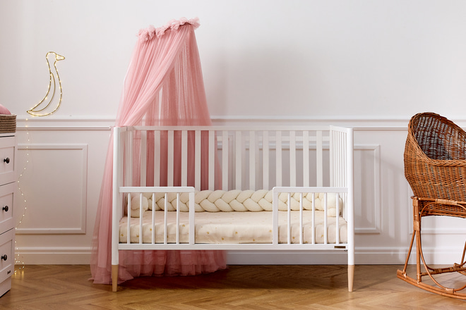 Lit Bébé Mia 70x140cm - Blanc