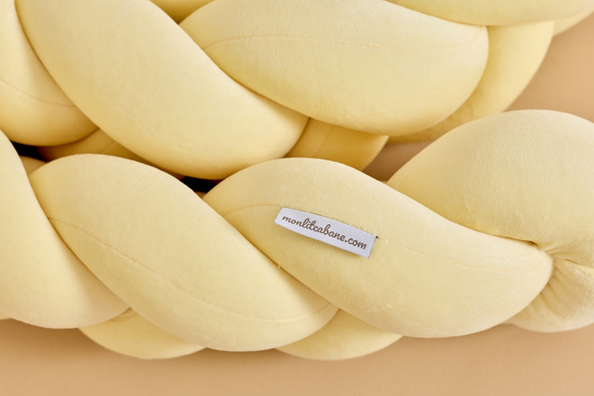 Mantinel do postýlky pletený 3 klasy - Butter Yellow